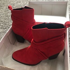 Faux-suede ankle boots